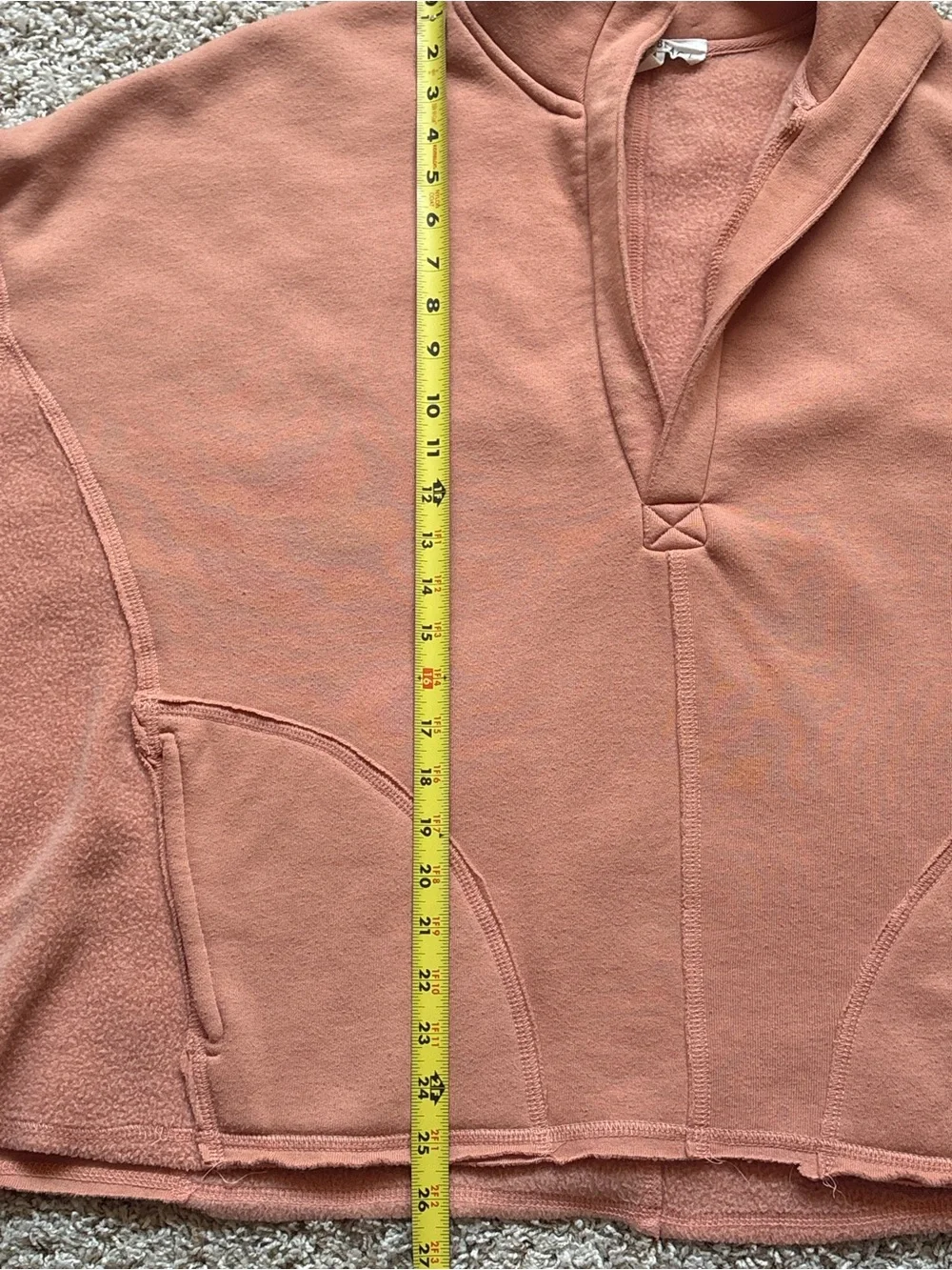 Free People Beach Oversized Comfy Sweatshirt Sz M Orange/Peach/Tan